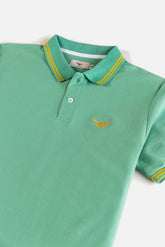 Tipping Collar Polo Shirt - Aqua Marine